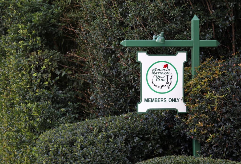 Augusta National Golf Club sign in Augusta, GA