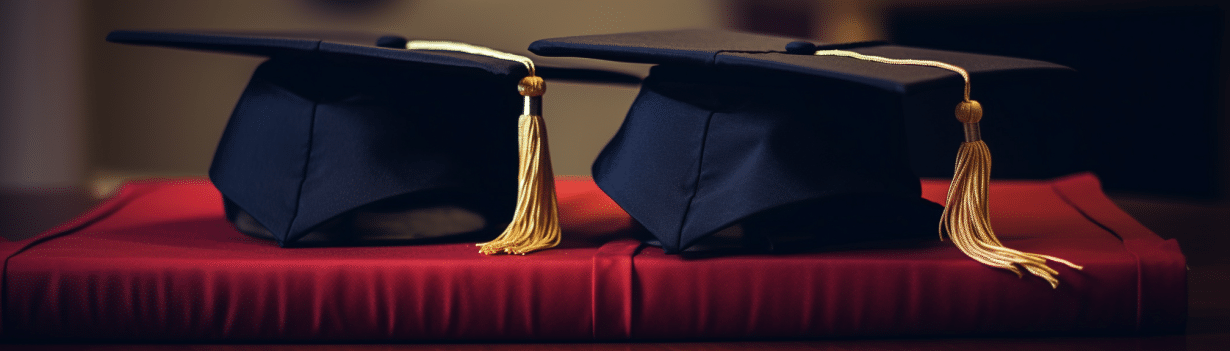 image of two graduation caps