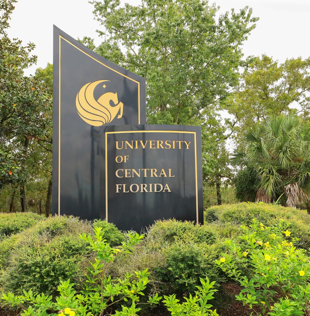 Entrance sign to the University of Central Florida