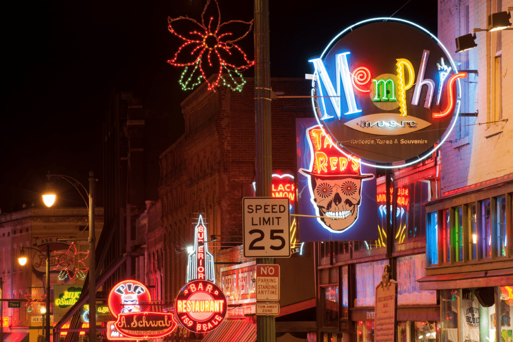 memphis downtown neon sign